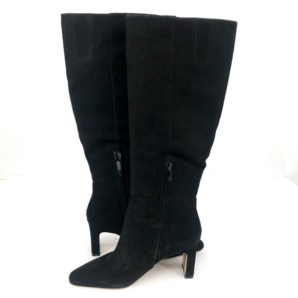 SAM EDELMAN Womens Sylvia Knee High Boots Size 7 Black Suede Pointed Toe NIB - Picture 3 of 10